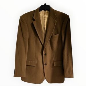 Haspel Brown 100% Cashmere Two-Button Sport Coat Blazer Jacket Classic 40R